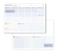 Häfft® Agenda semainier bloc A4 sans date fixe "Office Life" 50 feuilles - agenda non daté avec liste de choses à faire, objectifs & plus - respectueux du climat & durable