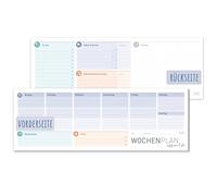 Häfft® Agenda semainier bloc horizontal sans date fixe "Office Life" 50 feuilles - agenda non daté avec liste de choses à faire, objectifs & plus - durable & respectueux du climat