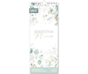 Häfft® Calendrier d'anniversaire mural perpétuel "Feuille d'or" 12 x 30 cm, non daté, indépendant de l'année - durable & respectueux du climat