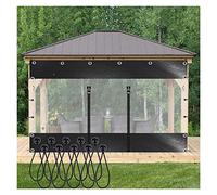 HAEGDFD Bâche Imperméable avec Fermeture Éclair, Rideaux Bâche Transparents PVC Extérieur, Panneaux Latéraux Bâche Transparente for Porche Gazebo Carport Jardin(3.2x2.5m/10.5x8.2ft)