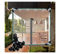 HAEGDFD Rideau de Bâche Transparent pour Extérieur Bâche PVC Plastique avec Œillet et Zipper Rideaux de Bâche Résistants de 0,5mm pour Porche(4.2x2.5m/13.78x8.2ft)