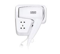 HAEGER HÔTEL DRYER Sèche-cheveux avec support mural, 1200 W de puissance, 1 vitesses, prise électrique internationale, 1 vitesse et 1 niveau de température