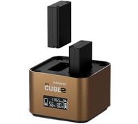 Hähnel ProCube2 - Chargeur double professionnel pour Olympus BLN-1, BLS-5, BLH-1 avec port USB et adaptateurs universels