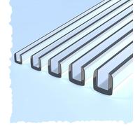 HAEKEBC Bandes D'étanchéité Transparentes En Forme De U 3m Pour Tables En Verre, Bandes De Protection De Bord, Garniture De Bord De Canal De Placage Pour Armoire En Verre Trem