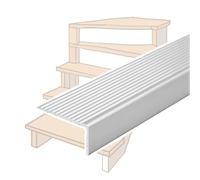 HAEKEBC Nez De Marche en Aluminium 50 90 100 120 150cm Protection De Bord D'escalier Extérieur Moulure De Nez De Marche Antidérapante Bordure D'escalier Dorée Décorative(Silver,120cm/48in)