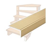 HAEKEBC Nez De Marche en Aluminium 50 90 100 120 150cm Protection De Bord D'escalier Extérieur Moulure De Nez De Marche Antidérapante Bordure D'escalier Dorée Décorative(Gold,150cm/60in)