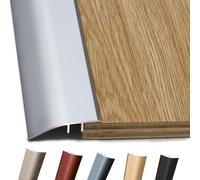 HAEKEBC Rampes De Seuil 120cm Bande De Transition De Plancher pour Portes Bande De Seuil De Remplacement en Aluminium, Hauteur 18mm Moulure De Réduction De Plancher(Silver,120cm-48in)