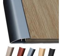 HAEKEBC Rampes De Seuil 120cm Bande De Transition De Plancher pour Portes Bande De Seuil De Remplacement en Aluminium, Hauteur 18mm Moulure De Réduction De Plancher(Grey,120cm-48in)