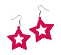 Hämatit Ohrringe Silber Ohrringe Große Retro Geometrische Anhänger 80er Jahre Kleidung Stern Anhänger Ohrringe Helle Party Accessoires Magnetische Ohrringe (B, 5x5cm)