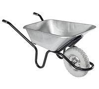Haemmerlin Brouette Roue Increvable - Caisse 120L, Silver, Polypropylène (PP), Poignées Souples, Structure Alpha, Roue Anti-Crevaison