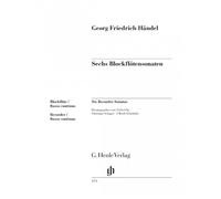 Händel, Georg Friedrich - Six Recorder Sonatas. Spielpartitur Ohne Generalbassaussetzung