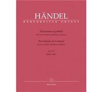 Haendel Georg Friedrich Sonate En Trio Op.2/5 Hwv390A Sol Min. - Violons (2)/Piano