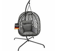 Hängesessel BURI Anthrazit Avec Châssis & Coussin Pour Intérieur Extérieur