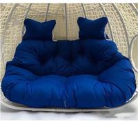 Hängesessel Ei Stuhl mit Kissen Verdickte 2Personen Osier Swing Hängematte für OutdoorGarten Wasserdicht und Flauschig Blau Sitzkissen Ersatz