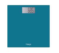 Haepi Pèse-personne électronique grand écran gros chiffres 180kg Turquoise | Balance précise avec grand plateau verre, affichage clair, capacité 180kg, piles incluses, garantie 15 ans