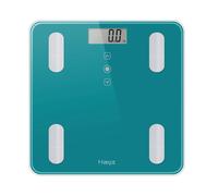 Haepi pèse-personnes en verre avec analyse corporelle, IMC, kcal et garantie 15 ans - turquoise