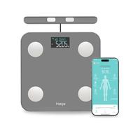 Haepi-Pèse Personnes Impédancemètre En Verre connecté intelligente - avec application Analyse Corporelle Gris