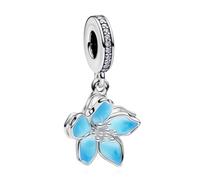 HAEPIAR Blue Cherry Blossom Charms en Argent 925 pour Bracelet Collier Charm Dangle Cadeaux pour Femmes