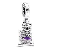 HAEPIAR Mickey S925 Charm en argent sterling pour bracelet, collier, breloque Dangle 100e anniversaire de Mickey et Minnie, pour femme et fille, cadeau d'anniversaire, Zircone cubique