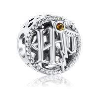 HAEPIAR Pendentif en argent 925 avec bracelet et colliers pour dames, logo de l'Académie de Magie avec 5A Zircon pour les perles pour femmes