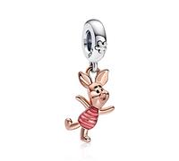 HAEPIAR S925 Charme en argent sterling pour bracelet collier Charm Dangle Porcellino rose pour les femmes filles cadeaux d'anniversaire