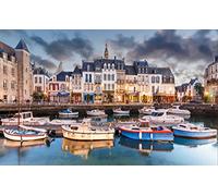 Haeran River France Le Croisic Bateau Pier Ville Maison Peinture Par Numéros Bricolage Unique Toile Peinture À L'Huile Kit Peinture Numérique