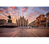 Haeran River Point De Repère Italien Cathédrale De Milan Coucher De Soleil Couleur Parler Peinture Par Numéros Bricolage Kit De Peinture À L'Huile Sur Toile Unique Peinture Numérique