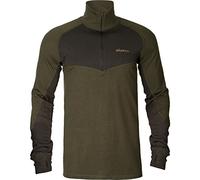 Härkila Base Warm Zip Neck | Vêtements & Équipement de Chasse pour Professionnels | Design Scandinave Haut de Gamme Durable | Willow Green/Shadow Brown, L