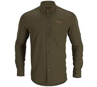 Härkila Chemise de chasse Trail Willow Green avec moustiquaire - Chemise extensible pour chasseur - Anti-tiques - Chemise stretch pour homme - Vert - Vert - Large