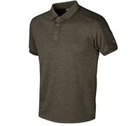 Härkila Polo technique léger et extensible pour homme avec traitement Polygiene® - T-shirt de sport antibactérien vert pour chasseurs et sportifs, taille : M, couleur : marron