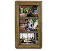 Haes Deco cadre photo multiple en bois Malaga rustique marron pour 3 photos 10x15 cm