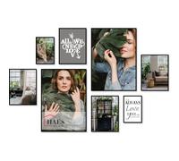 Haes Deco ensemble collage XL avec 8 cadres photo en plastique noir Easy Frame