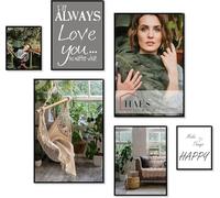 HAES DECO - Ensemble de Cadres Photo XL avec 6 Cadres Photo en Plastique Noir Easy Frame, pour 2 Photos 20x25, 2 Photos 30x40 et 2 Photos 40x60 - EFS101B