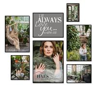 Haes Deco - Set de cadres photo XL avec 7 cadres en plastique noirs Easy Frame pour collage mural