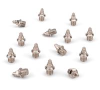 HAEST Pointes Acier 6 mm - Forme Sapin - Argenté - pour Pistes en Tartan et chemins en Terre - Lot de 14 pièces