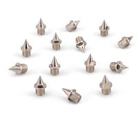 HAEST Pointes Creuses 6 mm en Acier - 1,3 g - Forme Pyramide - Argenté - pour Pistes en Tartan et chemins en Terre - Lot de 14 pièces