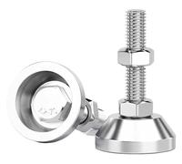 HAEUYA 2 pièces D60 * M10/M12M14/M16 Pieds de nivellement Robustes en Acier Inoxydable 304, niveleurs réglables for Machines et équipements Meubles(D60*M16*150mm)