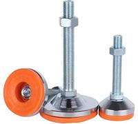 HAEUYA Pieds de nivellement réglables for Meubles - 2 pièces Base 80 mm Pieds Fixes Robustes M12 M14 M16 M20 coupelles Pied Tour antidérapantes articulées(Base Dia80xM16x50mm)