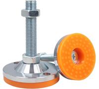 HAEUYA Pieds de nivellement réglables for Meubles - 2 pièces Base 80 mm Pieds Fixes Robustes M8 M10 M12 M14 coupelles Pied Tour antidérapantes articulées(D80 X M16x50mm)