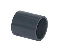 HAF® 1 manchon en PVC avec 2 manchons adhésifs de 50 mm | Connecteur en PVC U gris pour tuyaux, raccords de tuyaux, tuyaux de piscine et bien plus encore | Qualité : fabriqué en Europe - Quantité : 1