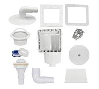 HAF® Kit complet de skimmer encastrable blanc pour piscine avec buse d'entrée, joint, raccord de tuyau 32/38 mm, fermeture d'hiver et autres accessoires - Qualité : fabriqué en Europe
