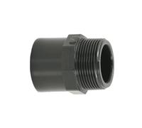 HAF® Raccord de transition en PVC Fittings avec filetage extérieur 50/63 mm x 1 1/2", connecteur en PVC U, gris, convient pour les tuyaux de piscine et bien plus encore... Qualité : fabriqué en