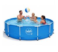 HAF Swing Metal Frame Piscine bleue avec les dimensions 366 x 91 cm | env. Capacité d'eau 8 300 litres | Piscine de haute qualité et stable | Piscine de jardin / piscine hors sol sans pompe filtrante