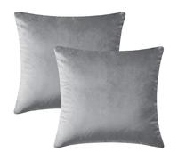 Hafaa Housses de Coussin 45x45 Lot de 2 Taie d'oreiller Carré Doux et Moderne Coussins en Velours Décoratif Canapé Super Lisse Doux Confortable Taie d'oreiller(Argent)