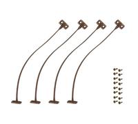Hafele America Lot de 4 limiteurs d'ouverture pour portes de meubles - Support rabattable en plastique marron - Porte d'armoire silencieuse - Ferrure de meuble stable et facile à monter