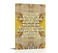 Hafiz Impression sur toile avec poèmes inspirants et vintage - Impression pour appartement, chambre à coucher, salon - 50 x 75 cm