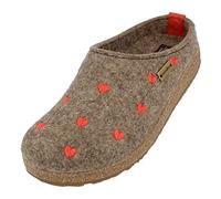 HAFLINGER 741031 Grizzly Cuoricini Chaussons Femme, Pointure:41 EU, La Couleur:Marron