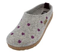 HAFLINGER 741031 Grizzly Cuoricini Chaussons Femme, Pointure:42 EU, La Couleur:Gris