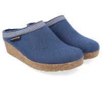 HAFLINGER BELLE CHAUSSONS PANTOUFLES À TALON COMPENSÉ EN FEUTRE DE LAINE