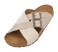 HAFLINGER Bio Amiga Sandales en cuir avec lanières en liège pour femme, sable, 41 EU